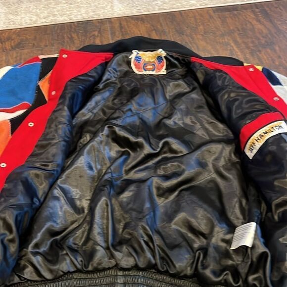 NBA BASKETBALL HARDWOOD CLASSICS HAMILTON LEATHER ABA PATCH JACKET 4XL GUC - Picture 15 of 15